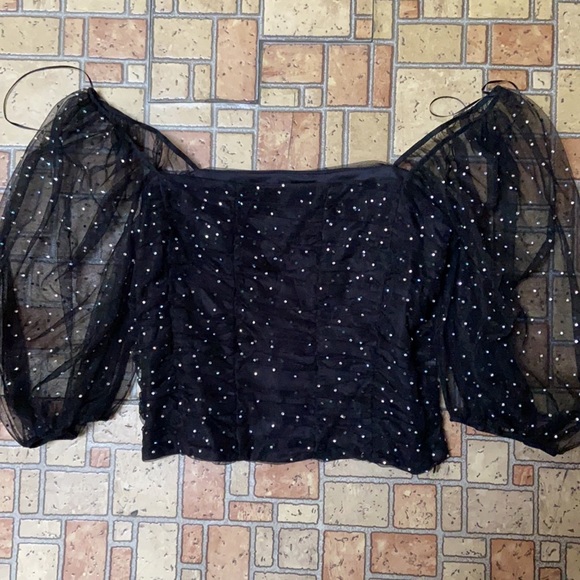 Zara new with tags black sparkly shirt - Picture 5 of 10